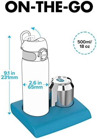 Бебешко шише за вода Ion8 One Touch 2.0 с принтом On-The-Go - Запечатани бутилка за вода, не съдържа BPA, подходящ за автомобилни