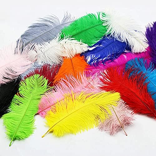 10 бр./лот, 15-30 см, естествени бели страусиные пера за бродерия, направи си сам, Вечерни цветни орнаменти от