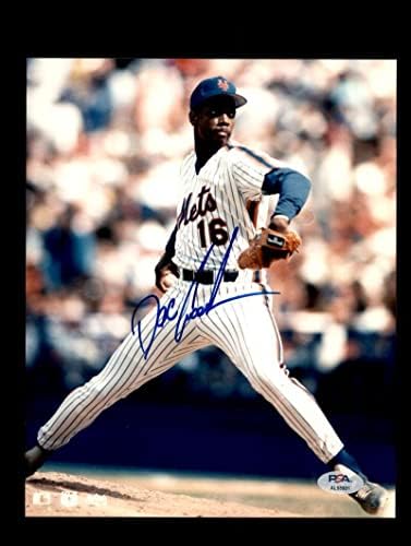 Doc Gooden PSA DNA С Автограф на Снимката 8x10 Метс - Снимки на MLB с автограф