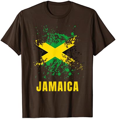 Ямайка Ретро Реколта Акварел Спортна Тениска с Ямайским Флага