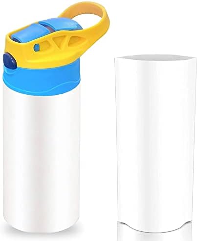 Сублимационен печат бутилка за вода за деца от неръждаема стомана, 12 мл /Sippy-чаша - Детски Термос за вода/ мляко със защита от разливане + Чаша с вакуумна изолация с дв