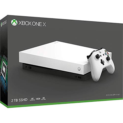 Игрова конзола на Microsoft Xbox One X с един хибриден карам с капацитет 2 Tb, издаден в ограничен тираж, бял на цвят с