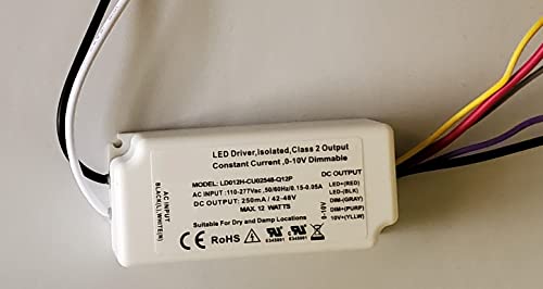 110-277 Волта променлив ток - от 42 до 48 vdc |12 W Led драйвер за постоянен ток с потъмняване