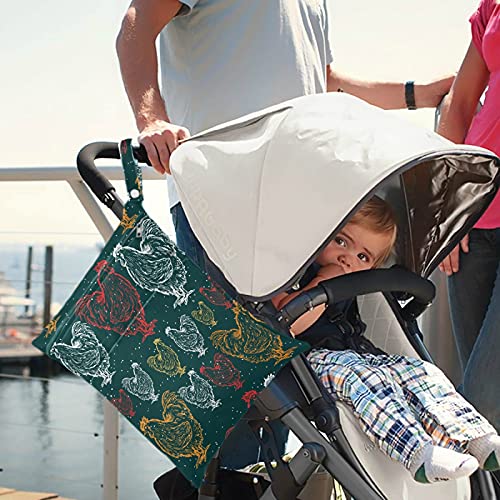 Декоративна чанта visesunny Rooster Dot от 2 теми с джобове с цип, Моющаяся, Множество, Голям за Пътуване, плаж, басейн, детска
