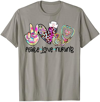 Тениска Peace Love Nursing Stethoscope Медицинска Сестра Life Седмица Медицински Сестри 2023
