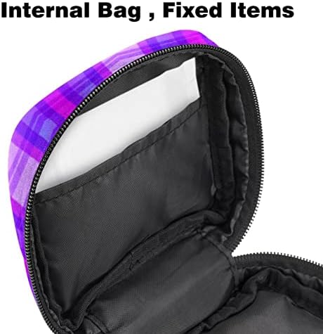 Виолетово-Червена Клетчатая Чанта за съхранение на Хигиенни Кърпички, Пътна Чанта За Събиране на Тампони,