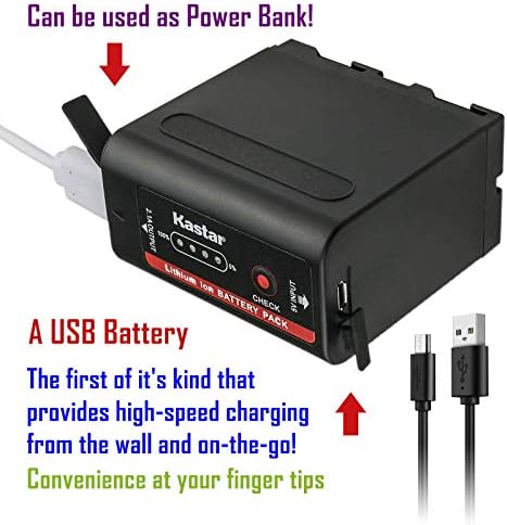 Батерия Kastar 4-Pack NP-F980EXP и USB-зарядно устройство LTD2, съвместим с камера HXR-NX5R MPK-DVF4 MVC-CD1000 MVC-CD400