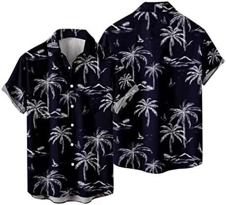 Xiloccer Мъжки Основни Тениски Клетчатая Риза Тропически Ризи за Мъже Ризи за Софтбол Извънгабаритни Ризи с Копчета С Принтом Ключалката