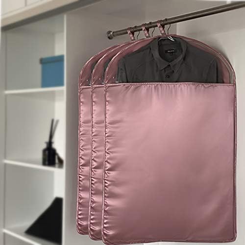 Чанта за дрехи HQAA за съхранение в гардероба и за пътуване, удобна чанта за костюм джоб с прозрачен прозорец за палта, костюми, рокли или престилки (Размер: S)