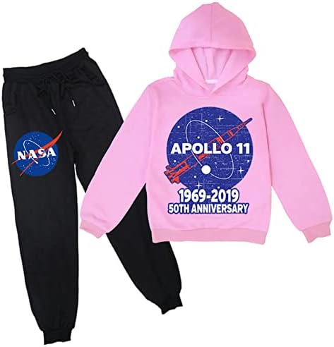 UMocan Детски Пуловер с Качулка на НАСА, Ежедневни Облекла от 2 Теми, Комплект Спортни Костюми, Памучен Hoody