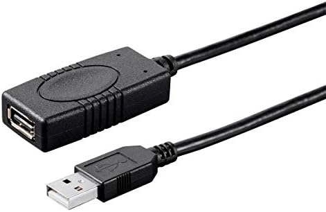 Удлинительный кабел Monoprice 116196 Slim Run USB-A-USB-A-конектор 2.0 - Активен, Изчислена върху размера на CMP, Черен, 49 метра