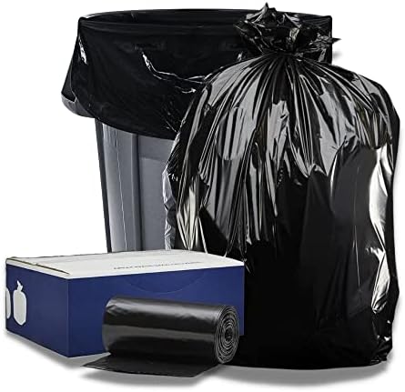 Торби за боклук Plasticplace обем 55 Литра │ 1,5 Mils │ Черни торби за боклук 38 X 58 (брой 75)