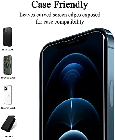 Защитно фолио WYQLTD от 3 опаковки за iPhone 12 / iPhone 12 Pro, Защитно фолио от небьющегося закалено стъкло твърдост 9H
