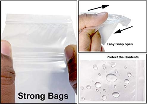 Пластмасови полиетиленови торбички за съхранение е с размер 2 Mils 3,2 x 4,2 инча (3x4 инча) със затварящ се цип (100 броя)