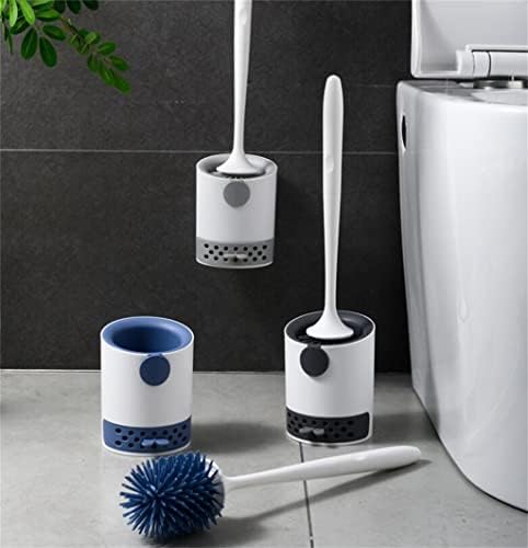 Силиконова четка GENIGW Без мъртви ъгли за измиване на тоалетна чиния, Тоалетна чиния без Пробиване със Сливным тава, Набор от четки за почистване с дълга дръжка (Цвят: