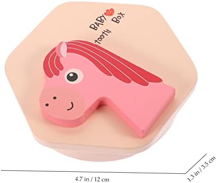 Toyvian 5шт Кутия За Съхранение на Млечни Зъби Сувенир Кутия Дърво В Памет За Бебето Розов Цвят