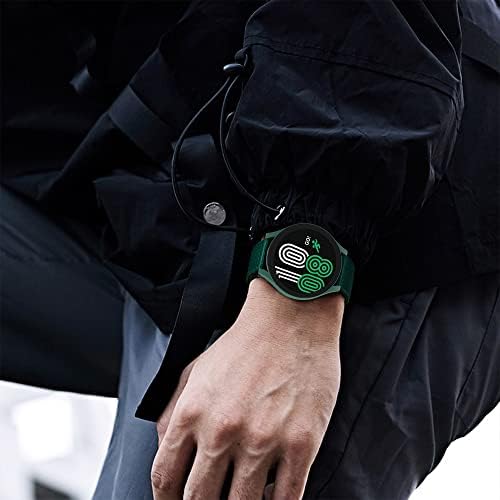 Калъф Jomitvp, Съвместим с Samsung Galaxy Watch 4 40 мм, Твърд броня със защита от надраскване за Samsung Galaxy Watch 4 за Аксесоари, 4 бр., черен/Сребрист/Прозрачен /зелен