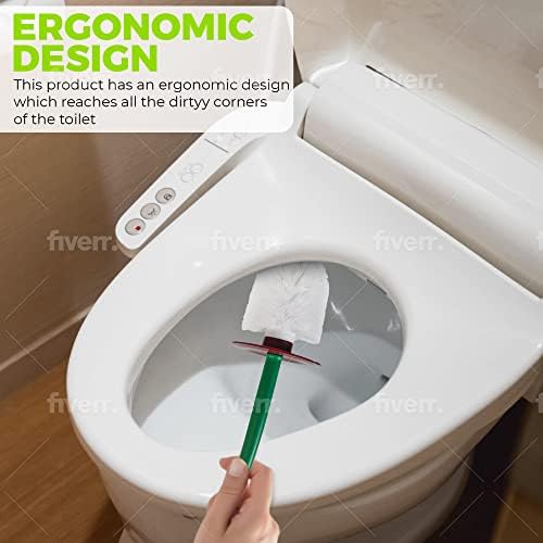 Четка и държач за почистване на тоалетната чиния във формата на Череши в Банята (зелен)