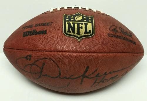 Ерик Дикерсън Подписа Истинска футболна топка Roger Goodell Duke HOF 99 PSA 4A36406 - Футболни топки с автографи