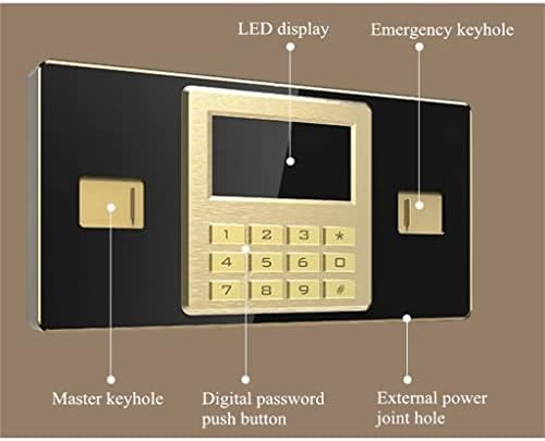 Домашен сейф JYDQM Security с чанта за документи, с цифрова клавиатура, LCD дисплей, вътрешно чекмедже на шкафа