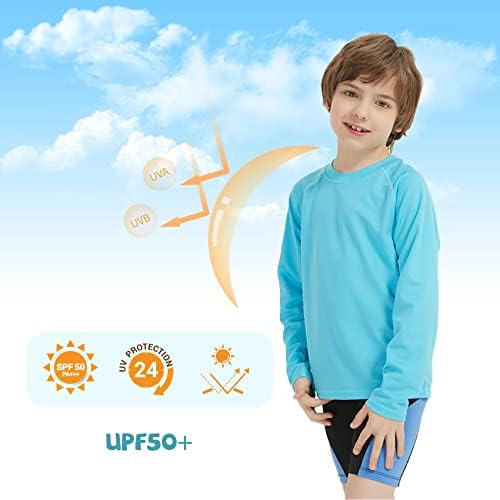 QBK 2T/3T/4T/5T-12 Години, Риза за гмуркане с дълъг ръкав за малки Момчета, UV Защита От Слънцето, Защита От акне UPF50