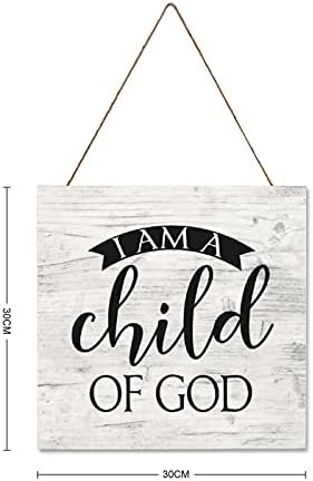 Аз съм Дете на Бога Дървен Знак Библейски Стихове Религиозен Коледен Християнски Знак за Декор на Стената на Фермерска Къща с Дървена Табела за Кухни Спални Хол До?