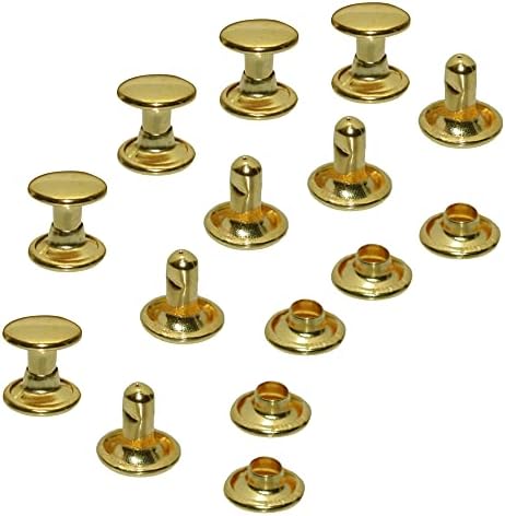 От 300 Комплекта 8 мм Медни Кожени Копчета Двоен Капак Нитове Тръбни Метални Шипове Ремонт Декорация на Бутикови Аксесоари