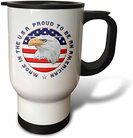 3росите американски флаг, белоголового орлана. Патриотичен подарък, направен в САЩ - Чаши за пътуване (tm-362802-1)