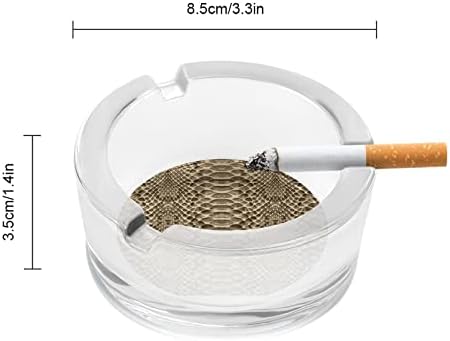 Структурата на Змийска Кожа с Моден Принт Стъкло Пепелник за Цигари Около Пепелника Портативният Притежателя Пепел Калъф за Вътрешно Външно