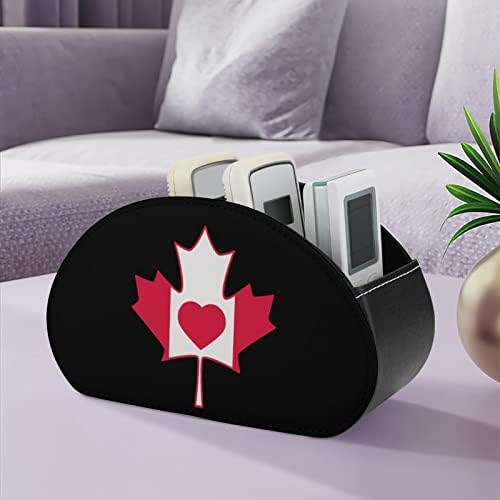 Държач на дистанционното управление с Флага на Канадския Кленов лист и Сърце с 5 Отделения Органайзер за дистанционно