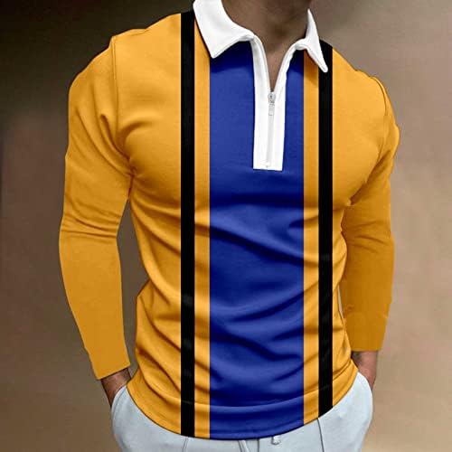 Мъжки Ризи Поло WOCACHI 2022, Блузи за Голф в стил Мозайка в Клетка с Дълъг Ръкав, Градинска Ежедневни Дизайнерска