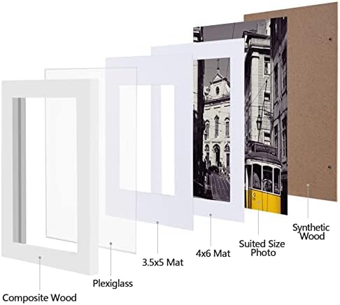 комплект рамки за снимки eletecpro 5x7 от 10, За показване на снимки с размери 4x6 или 3,5 × 5 с мат или 5x7, без подложка,