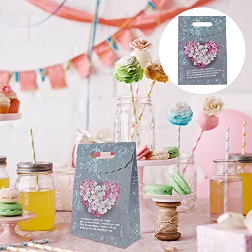 Abaodam Чанти за Бонбони Обемни Подарък Пакети Цветя Крафт Хартиени Торбички 10шт Подарък пакети Благодаря с дръжки