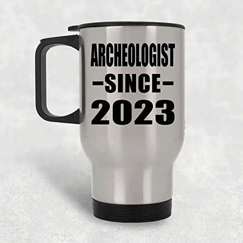 Designsify Археолог От 2023 г., Сребърна Пътна Чаша 14 грама, на Изолиран Чаша от Неръждаема Стомана, Подаръци за Рожден