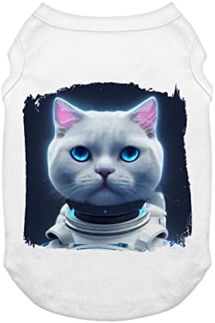 Тениска за кучета и котки - Art Dog Tank - Дрехи за Кучета С Принтом - Бял, S