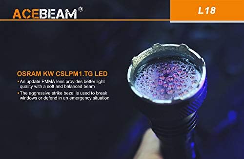 Led фенерче OSRAM с Камуфлаж ACEBEAM L18 на Далечни разстояния - 1500 Лумена -Обхват на лъча 1 км с Акумулаторна
