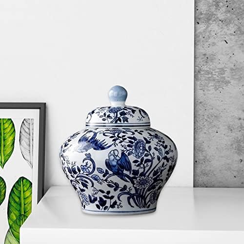 ＫＬＫＣＭＳ Керамични Банка за джинджифил с капак, Ваза, Порцеланови Буркани за Съхранение на Традиционния Чай в Китайски