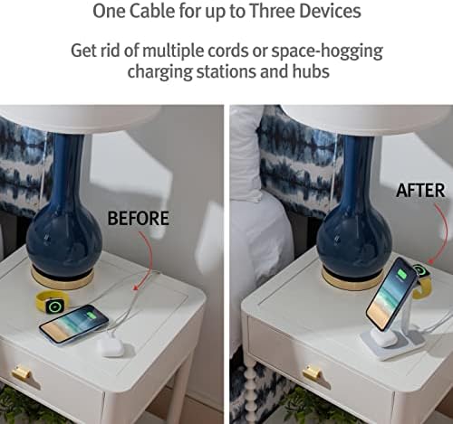Магнитна зарядно устройство Twelve South HiRISE 3/3 в 1 за iPhone, AirPods и Apple Watch + 5-крак USB кабел-C