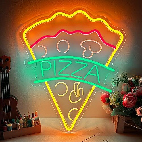 Неонова реклама за пица, Стенни художествена Табела, led неонови светещи Табели във формата на Пица за магазини,