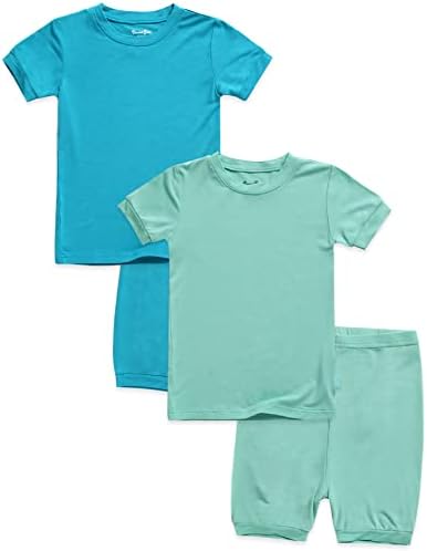 VAENAIT/Облекло за сън, за малки момичета И Момчета, Пижами, Къси Меки Гофрирани Прохладни Летни пижами, изработени от Вискоза, комплект от 2 теми, 6 м-12 години