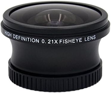 Sony DCR-HC30 0,21 x висококачествен обектив Рибешко око (зрителен ъгъл по диагонал на 180 °) + Преходни пръстен (25 мм 37 мм) + Кърпа за почистване от микрофибър Nwv Direct