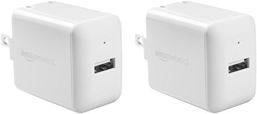 Стенно зарядно устройство Basics 12W с един порт USB-A (2,4 И) за мобилни телефони (iPhone 13/12/11 /X, Samsung и повече) - Бял (комплект от 2 теми)