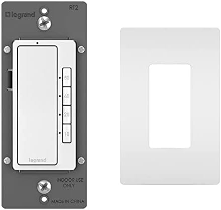 Цифров ключ за осветление Legrand Radiant с Таймер за обратно броене, 4 бутона, RT2WCCV4 и Безвинтовые Стенен панел