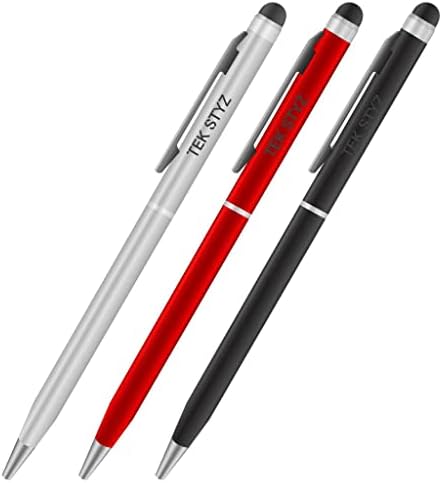 Стилус PRO, който е съвместим с вашия Lenovo P2, с мастило, висока точност, повишена чувствителност, една компактна форма за сензорни екрани [3 опаковки-черен, червен, среб?