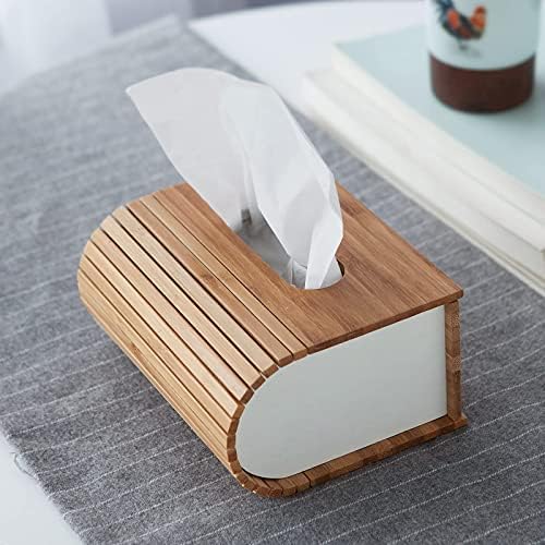 JIKUGO Design Bamboo Tissue Box - Модерен Минималистичен Стил, Кутия, Опаковка Кърпички за лице с бамбук капак,