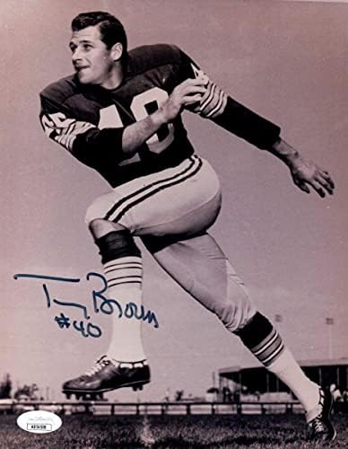 Том Браун Подписа Снимка с Размер 8X10 с Автограф на Грийн Бей Пакърс JSA AB54508 - Снимки NFL с автограф
