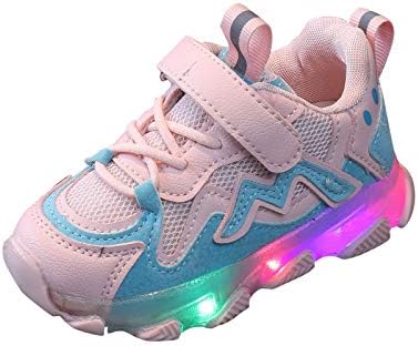 Маратонки за момчета и момичета, обувки със светлина, удобни Обувки, Обувки, Светещи Маратонки за момчета и момичета, Маратонки за бягане (Розов, 2,5-3 години)