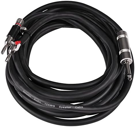 Сеизмичен аудио кабел BS12Q20-2 пакет от 20-Футови акустични кабели Pro Audio Banana-1/4 инча с 2 проводници на 12-ти калибър, двойка