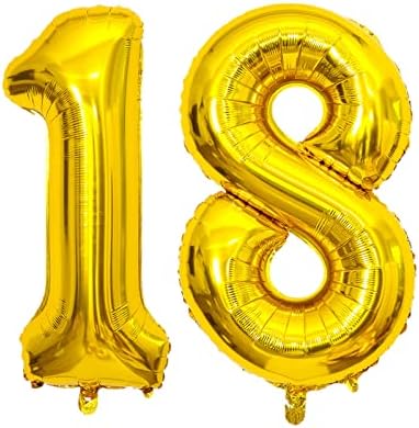 XLOOD Номер 18 Балони 32-инчов Цифров Балон Азбука 18 Балони на Рожден Ден на Фигура 18 Хелий балон, Големи