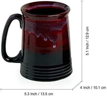Изключителен Комплект от 2 керамични бирени чаши с ръчно глазура 'Crimson' | халби за Бира за фризера, Мъжки